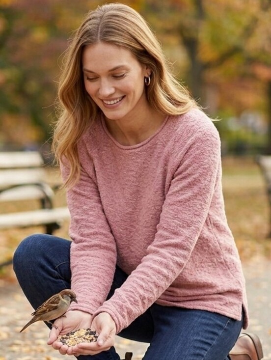L.L. Bean Sweaters - L.L. Bean Women's Soft Pink Crew Neck Sweater
